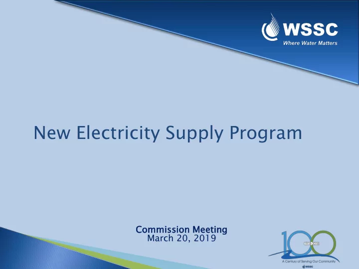 new electricity supply program