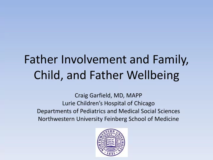 child and father wellbeing
