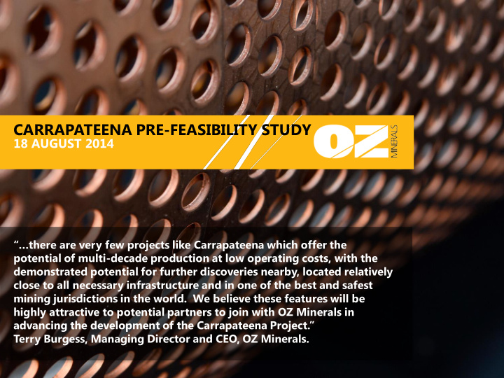 carrapateena pre feasibility study