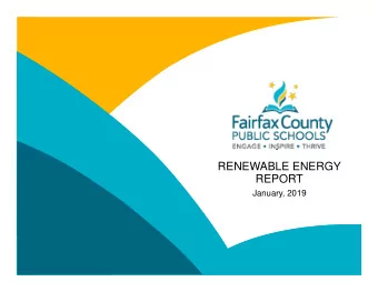 RENEWABLE ENERGY  CLICK TO EDIT  REPORT  MASTER TITLE STYLE  January, 2019  Resource Stewardship