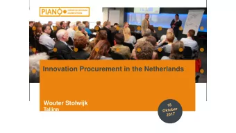 Innovation Procurement in the Netherlands  Wouter Stolwijk  Tallinn  PIANOo  Ministry of