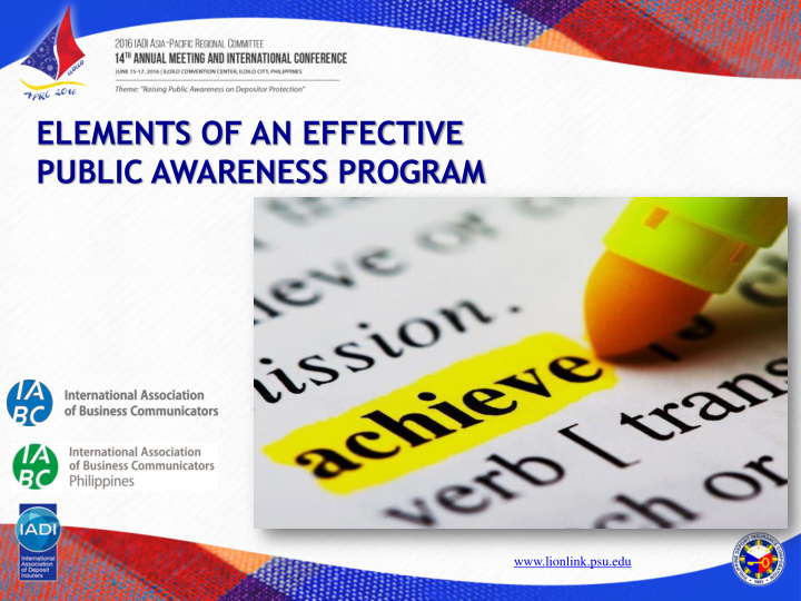 elements of an effective public awareness program