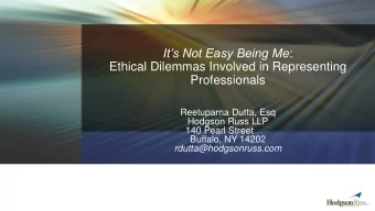 Professionals  Reetuparna Dutta, Esq  Hodgson Russ LLP  140 Pearl Street  Buffalo, NY 14202