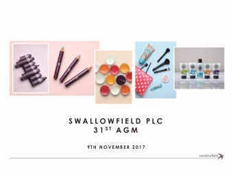 S W A L L O W F I E L D  P L C 3 1 S T A G M  9 T H  N O V E M B E R  2 0 1 7  Brendan Hynes