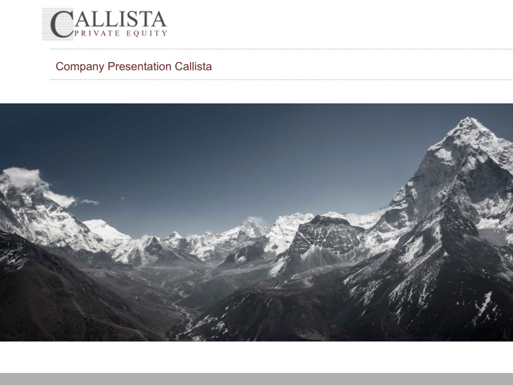 company presentation callista