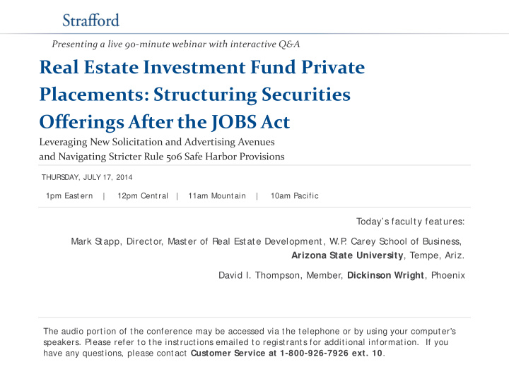 real estate investment fund private placements