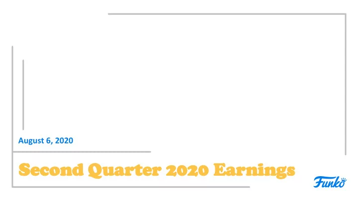 se second ond quar uarter er 20 2020 20 ea earni nings ngs