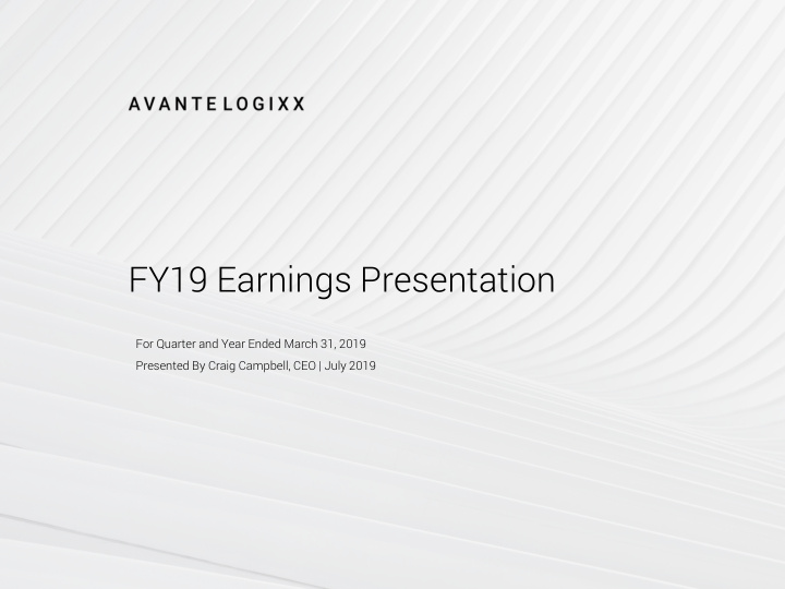 fy19 earnings presentation