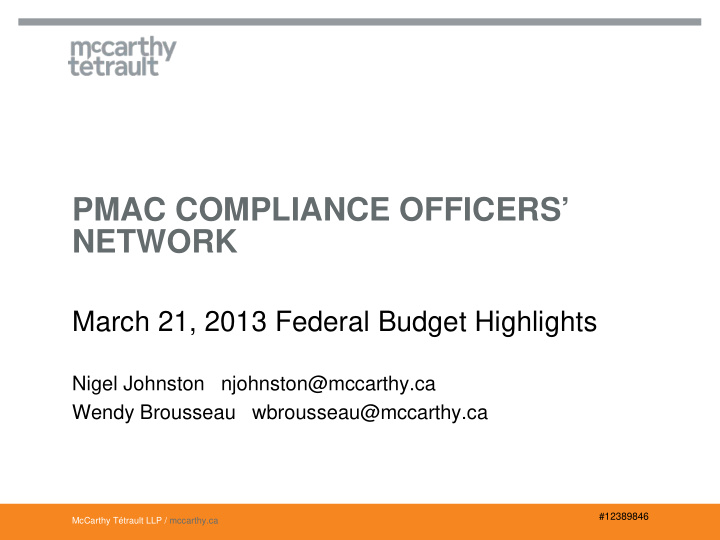 pmac compliance officers network
