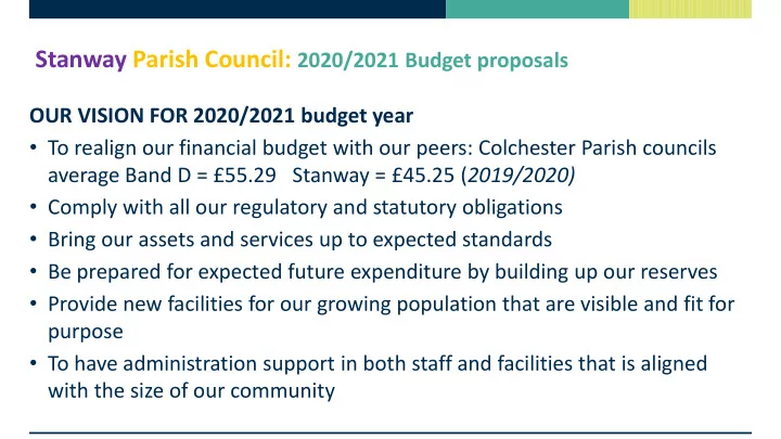 stanway parish council peer comparison