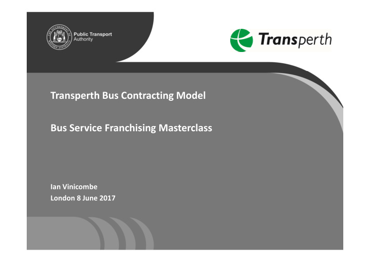 transperth bus contracting model bus service franchising