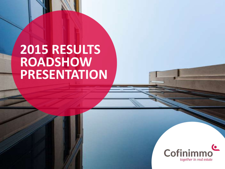 presentation 2015 results roadshow presentation