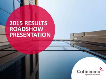 PRESENTATION  2015 RESULTS ROADSHOW PRESENTATION - 2015 Highlights  p. 3 - Company profile  p. 4 -