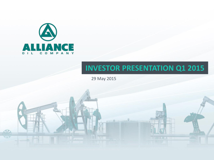 investor presentation q1 2015
