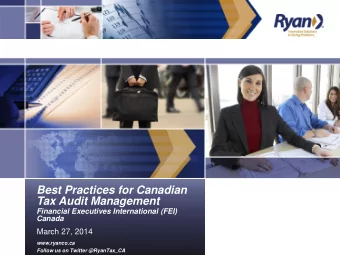 Best Practices for Canadian  Tax Audit Management  Financial Executives International (FEI)  Canada