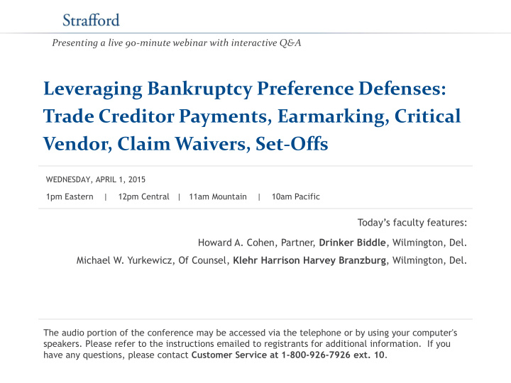 leveraging bankruptcy preference defenses trade creditor