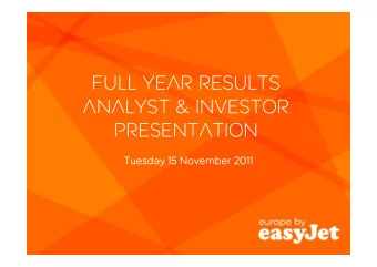 Full year results  Analyst &amp; Investor  Analyst &amp; Investor  presentation  presentation