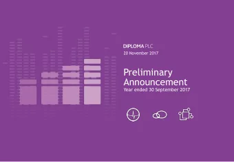 Preliminary  Announcement  Year ended 30 September 2017  Contents  Introduction and Overview