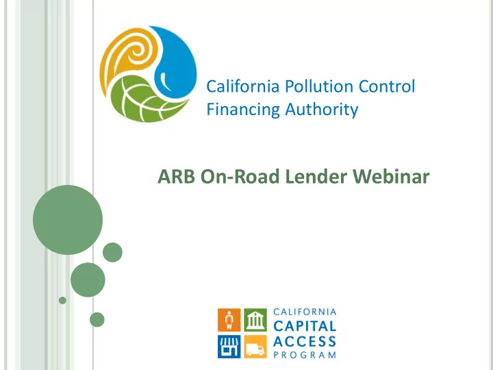 arb on road lender webinar t oday