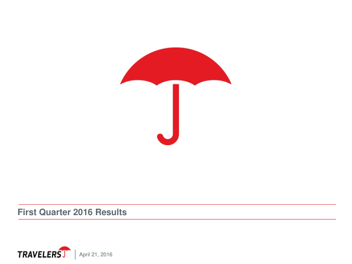first quarter 2016 results