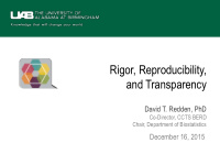 rigor reproducibility and transparency