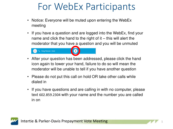 for webex participants