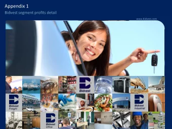 Appendix 1  Bidvest segment profits detail  www.bidvest.com  Segment profits detail  The Bidvest