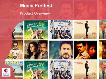 Music Pre-test  Product Overview  TWO SCENARIOS FOR MUSIC PRE-TEST  With audio stimulus  With video