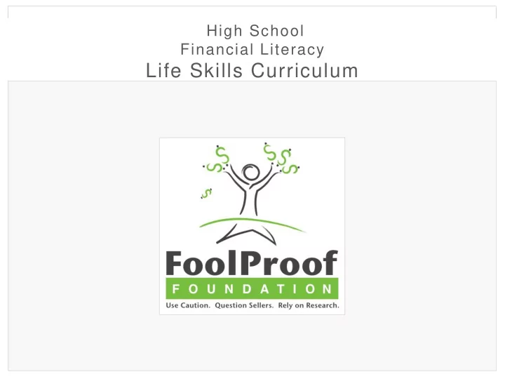 life skills curriculum add pix of home page of