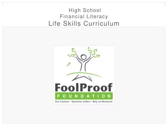 Life Skills Curriculum  ADD PIX OF HOME PAGE OF CRONKITEPROJECTTHAT  REALLY GREAT PIX  AND
