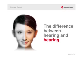 The difference  between  hearing and  hearing Domino , R2  Domino Classic  |  Introduction