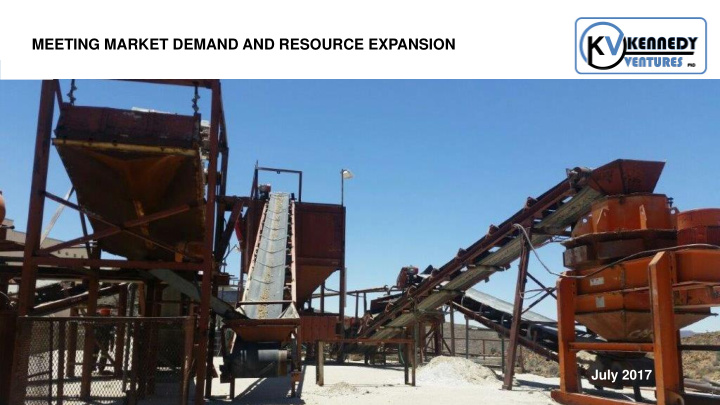 meeting market demand and resource expansion