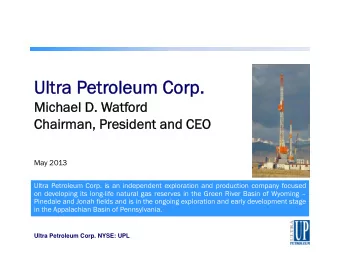 Ultra P  Ultra Petr  troleum Corp.  oleum Corp.  Michael D. W  Michael D. Watf  tfor  ord