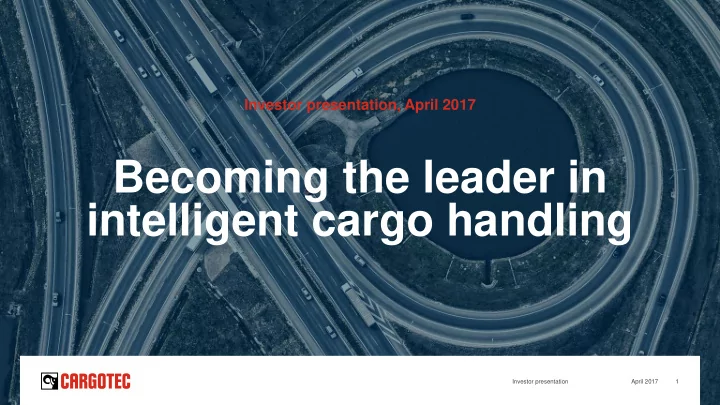 intelligent cargo handling