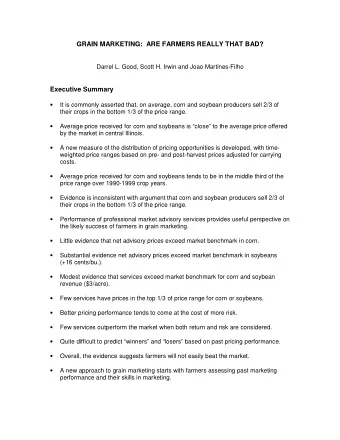 GRAIN MARKETING:  ARE FARMERS REALLY THAT BAD?  Darrel L. Good, Scott H. Irwin and Joao