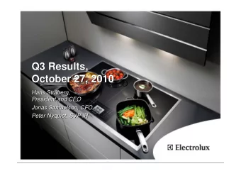 Q3 Results,  Q3 Results,  October 27, 2010  October 27, 2010  Hans Strberg,  Hans Strberg,