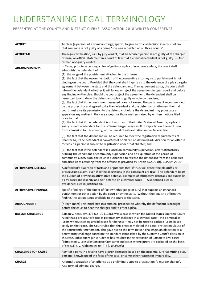 understaning legal terminology