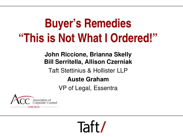 buyer s remedies this is not what i ordered