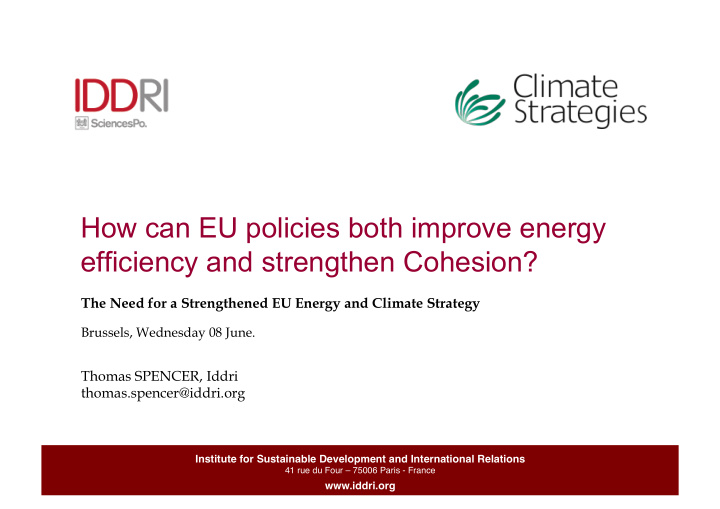 how can eu policies both improve energy