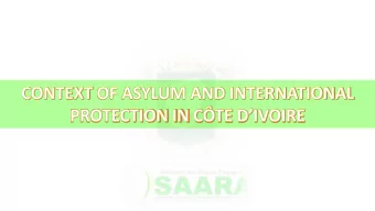 CONTENTS  I - HISTORICAL BACKGROUND A. FROM 1960 TO 1990, PERIOD OF RELATIVELY MODERATE REFUGEE