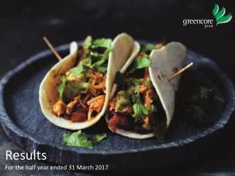 Results  For the half year ended 31 March 2017  HIGHLIGHTS  CONVENIENCE FOODS UK &amp; IRELAND