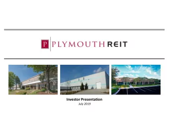 Investor Presentation  July 2019  Disclaimer  Except as otherwise indicated, this presentation