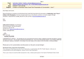 From:  &quot;Johnston, Sadhu&quot; &lt;Sadhu.Johnston@vancouver.ca&gt;  To:  &quot;Direct to Mayor