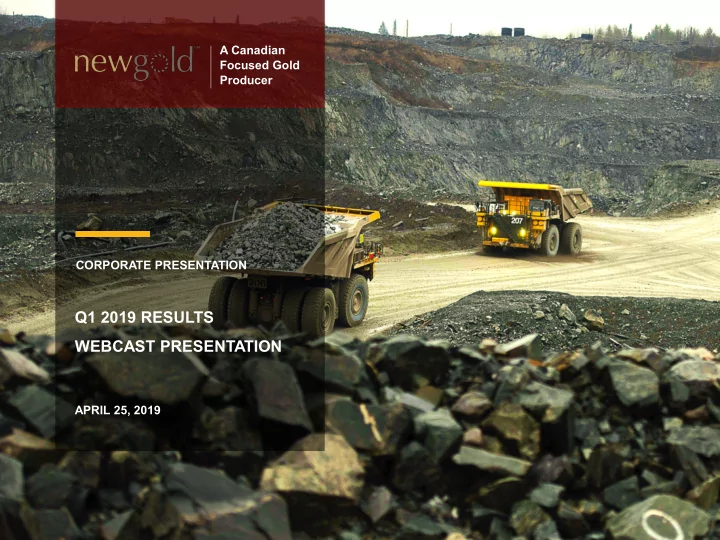 q1 2019 results webcast presentation