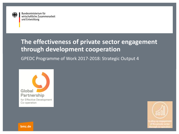 the effectiveness of private sector engagement through