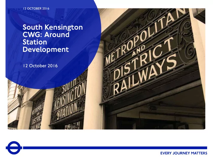 south kensington cwg around station development