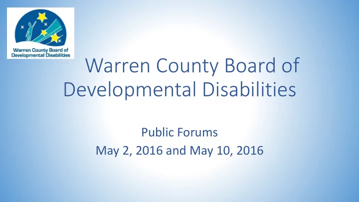 developmental disabilities