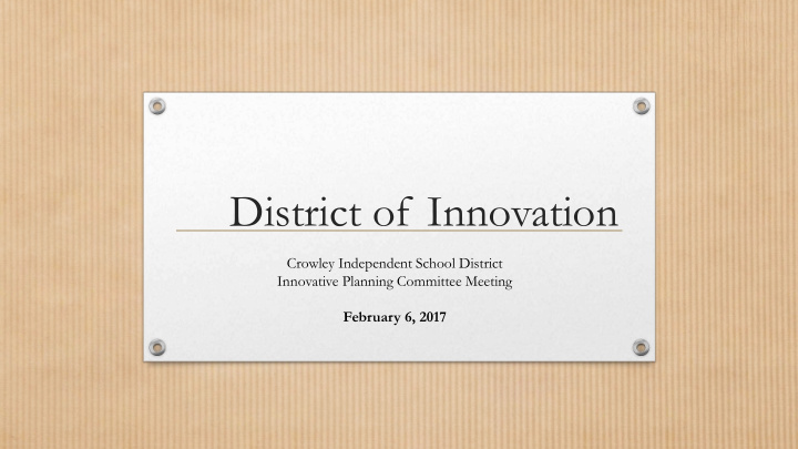 district of innovation