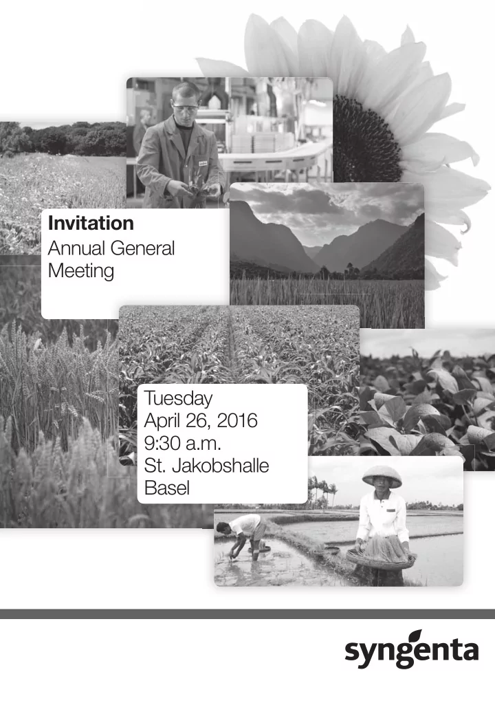 invitation annual general meeting tuesday april 26 2016 9