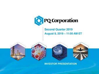 Second Quarter 2019 August 8, 2019  11:00 AM ET  INVESTOR PRESENTATION  1  LEGAL DISCLAIMER
